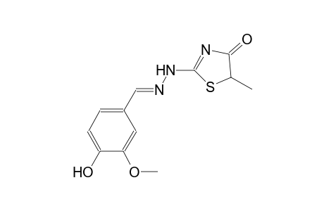 benzaldehyde, 4-hydroxy-3-methoxy-, (4,5-dihydro-5-methyl-4-oxo-2-thiazolyl)hydrazone