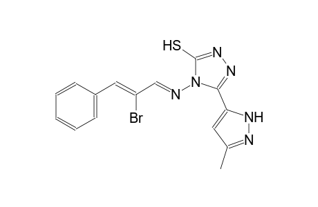 4-{[(E,2Z)-2-bromo-3-phenyl-2-propenylidene]amino}-5-(3-methyl-1H-pyrazol-5-yl)-4H-1,2,4-triazole-3-thiol