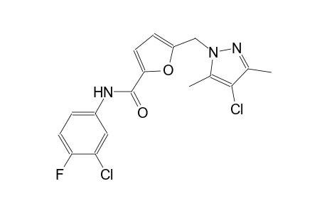 5-[(4-chloro-3,5-dimethyl-1H-pyrazol-1-yl)methyl]-N-(3-chloro-4-fluorophenyl)-2-furamide