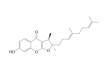 (R)-2-((E)-4,8-Dimethyl-nona-3,7-dienyl)-7-hydroxy-2,3-dimethyl-2,3-dihydro-furo[2,3-b]chromen-4-one
