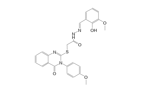 N'-[(E)-(2-hydroxy-3-methoxyphenyl)methylidene]-2-{[3-(4-methoxyphenyl)-4-oxo-3,4-dihydro-2-quinazolinyl]sulfanyl}acetohydrazide