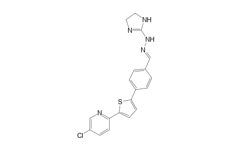 (E)-5-Chloro-2-[5-(4-{[2-(4,5-dihydro-1H-imidazol-2-yl)hydrazineylidene]methyl}phenyl)thiophen-2-yl]pyridine