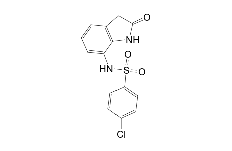4-Chloranyl-N-(2-oxidanylidene-1,3-dihydroindol-7-yl)benzenesulfonamide