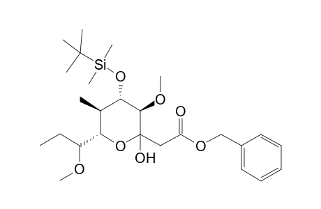 (3'R,4'S,5'R,6'S)-[4'-[(tert-Butyldimethylsilyl)oxy]-2'-hydroxy-3'-methoxy-6'-(1"-methoxy-2"(S)-methylethyl)-5'-methyltetrahydropyran-2'-yl]acetic acid Benzyl Ester