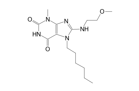 7-hexyl-8-[(2-methoxyethyl)amino]-3-methyl-3,7-dihydro-1H-purine-2,6-dione