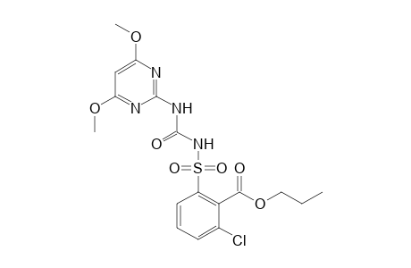 Benzoic acid, 2-chloro-6-[[[[(4,6-dimethoxy-2-pyrimidinyl)amino]carbonyl]amino]sulfonyl]-, propyl ester