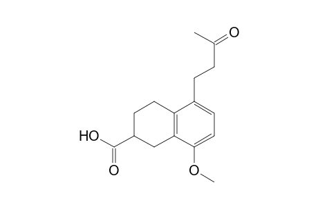 2-Naphthalenecarboxylic acid, 1,2,3,4-tetrahydro-8-methoxy-5-(3-oxobutyl)-, (.+-.)-
