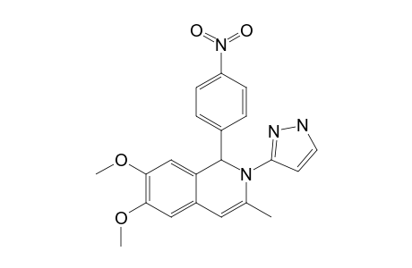 6,7-DIMETHOXY-3-METHYL-1-(4-NITROPHENYL)-2-(PYRAZOL-3-YL)-1,2-DIHYDROISOQUINOLINE