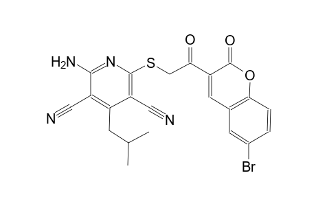 3,5-pyridinedicarbonitrile, 2-amino-6-[[2-(6-bromo-2-oxo-2H-1-benzopyran-3-yl)-2-oxoethyl]thio]-4-(2-methylpropyl)-
