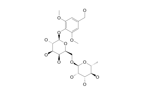 RHYNCOSIDE-D;4-O-[ALPHA-L-RHAMNOPYRANOSYL-(1->6)-BETA-D-GLUCOPYRANOSYL]-1-HYDROXYMETHYL-3,5-DIMETHOXYBENZENE