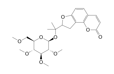 2H-Furo[2,3-H]-1-benzopyran-2-one, 8-[1-(B-D-glucopyranosyloxy)-1-methylethyl]-8,9-dihydro-, 4me derivative