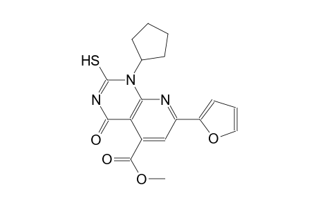 pyrido[2,3-d]pyrimidine-5-carboxylic acid, 1-cyclopentyl-7-(2-furanyl)-1,4-dihydro-2-mercapto-4-oxo-, methyl ester