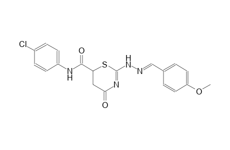 N-(4-chlorophenyl)-2-[(2E)-2-(4-methoxybenzylidene)hydrazino]-4-oxo-5,6-dihydro-4H-1,3-thiazine-6-carboxamide