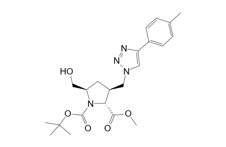 Methyl(+/-)-(2R*,3S*,5R*)-1-(tert-butoxycarbonyl)-5-(hydroxymethyl)-3-[[4-(4-methylphenyl)-1H-1,2,3-triazol-1-yl]methyl]pyrrolidine-2-carboxylate