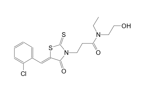 3-[(5Z)-5-(2-chlorobenzylidene)-4-oxo-2-thioxo-1,3-thiazolidin-3-yl]-N-ethyl-N-(2-hydroxyethyl)propanamide