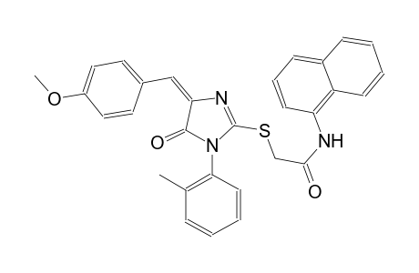 2-{[(4E)-4-(4-methoxybenzylidene)-1-(2-methylphenyl)-5-oxo-4,5-dihydro-1H-imidazol-2-yl]sulfanyl}-N-(1-naphthyl)acetamide