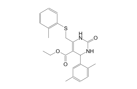 5-pyrimidinecarboxylic acid, 4-(2,5-dimethylphenyl)-1,2,3,4-tetrahydro-6-[[(2-methylphenyl)thio]methyl]-2-oxo-, ethyl ester