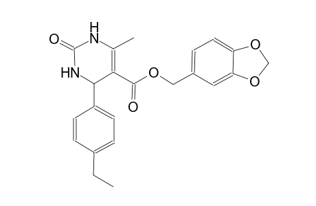5-pyrimidinecarboxylic acid, 4-(4-ethylphenyl)-1,2,3,4-tetrahydro-6-methyl-2-oxo-, 1,3-benzodioxol-5-ylmethyl ester