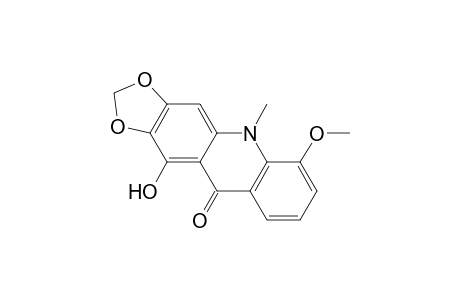 1,3-Dioxolo[4,5-b]acridin-10(5H)-one, 11-hydroxy-6-methoxy-5-methyl-