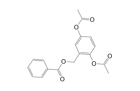 Benzyl alcohol, 2,5-dihydroxy-, 2,5-diacetate benzoate