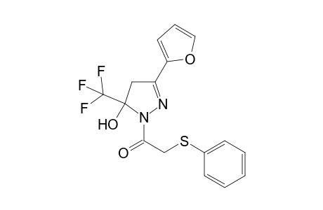 5-Trifluoromethyl-3-(2-furyl)-5-hydroxy-4,5-dihydro-1H-1-(thiophenoxyacetyl)pyrazole