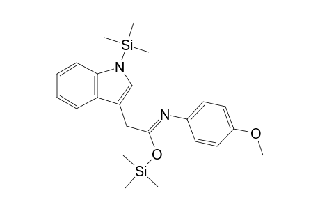 (1Z)-2-(1H-Indol-3-yl)-N-(4-methoxyphenyl)ethanimidic acid, 2 tms derivative