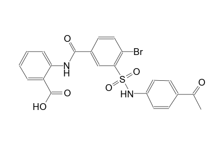2-({3-[(4-acetylanilino)sulfonyl]-4-bromobenzoyl}amino)benzoic acid