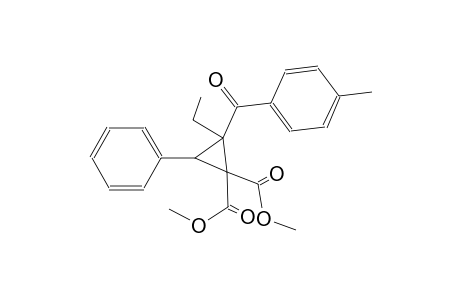 Cyclopropane-1,1-dicarboxylic acid, 2-ethyl-2-(4-methylbenzoyl)-3-phenyl-, dimethyl ester