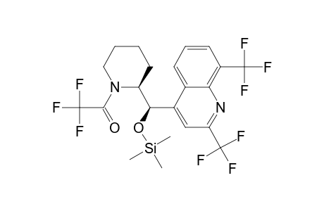 Piperidine, 2-[[2,8-bis(trifluoromethyl)-4-quinolinyl][(trimethylsilyl)oxy]methyl]-1-(trifluoroacetyl)-, (R*,S*)-(.+-.)-