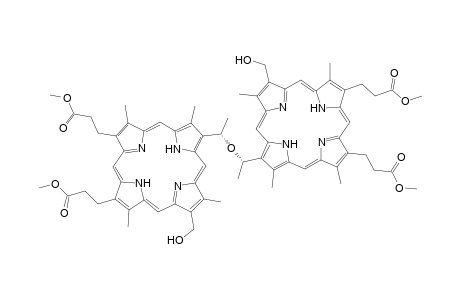 1-[2-Hydroxymethyl)-1,3,5,8-tetramethyl-6,7-bis(2-methoxycarbonylethyl)porphyrin-4-yl]-1-ethyl 1-[4-(Hydroxymethyl)-1,3,5,8-tetramethyl-6,7-bis(2-methoxycarbonylethyl)porphrin-2-yl)-1-ethyl ether .alpha.-isomer