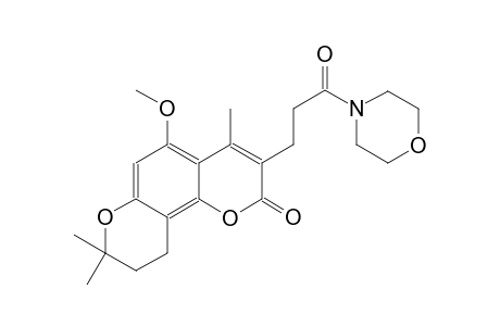 5-methoxy-4,8,8-trimethyl-3-(3-morpholino-3-oxopropyl)-9,10-dihydropyrano[2,3-f]chromen-2(8H)-one