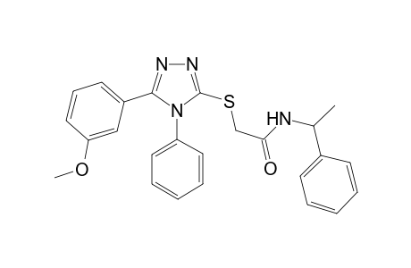 2-[[5-(3-methoxyphenyl)-4-phenyl-1,2,4-triazol-3-yl]sulfanyl]-N-(1-phenylethyl)acetamide