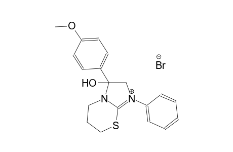 3-hydroxy-3-(4-methoxyphenyl)-1-phenyl-2,3,6,7-tetrahydro-5H-imidazo[2,1-b][1,3]thiazin-1-ium bromide