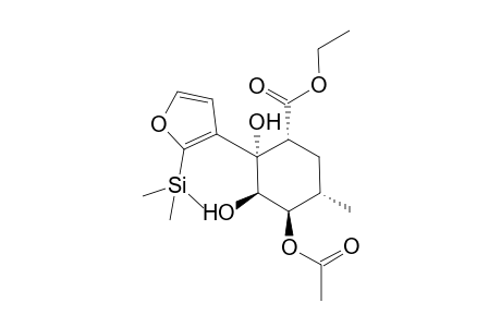 Ethyl (1RS,2SR,3RS,4RS,5SR)-5-methyl-4-acetoxy-2,3-dihydroxy-2-[2'-(trimethylsilyl)-3'-furyl]cyclohexane-1-carboxylate