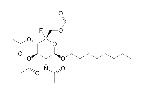 OCTYL-5-FLUORO-3,4,6-TRI-O-ACETYL-2-DEOXY-2-ACETAMIDO-BETA-D-GLUCOPYRANOSIDE;MAJOR-PRODUCT