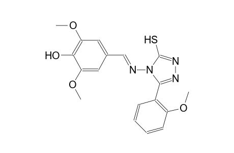 2,6-dimethoxy-4-((E)-{[3-(2-methoxyphenyl)-5-sulfanyl-4H-1,2,4-triazol-4-yl]imino}methyl)phenol