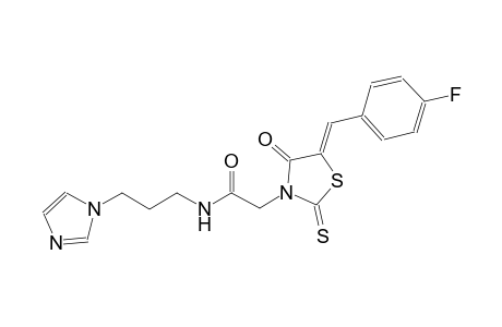 2-[(5Z)-5-(4-fluorobenzylidene)-4-oxo-2-thioxo-1,3-thiazolidin-3-yl]-N-[3-(1H-imidazol-1-yl)propyl]acetamide