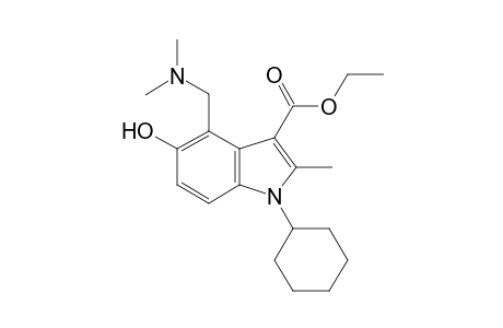 1H-Indole-3-carboxylic acid, 1-cyclohexyl-4-[(dimethylamino)methyl]-5-hydroxy-2-methyl-, ethyl ester