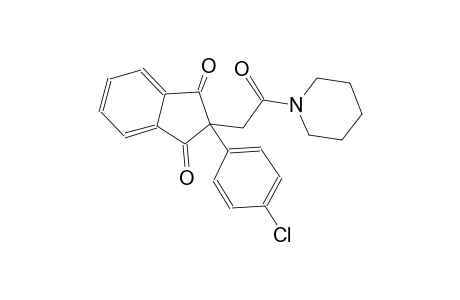 1H-indene-1,3(2H)-dione, 2-(4-chlorophenyl)-2-[2-oxo-2-(1-piperidinyl)ethyl]-