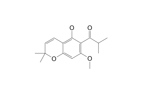 5-HYDROXY-6-ISOBUTYRYL-7-METHOXY-2,2-DIMETHYLBENZOPYRAN