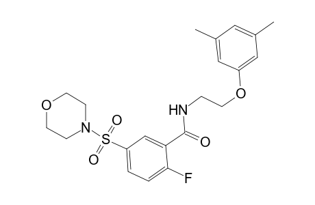 N-[2-(3,5-dimethylphenoxy)ethyl]-2-fluoranyl-5-morpholin-4-ylsulfonyl-benzamide