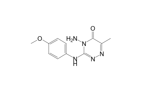 4-Amino-3-(4-methoxyanilino)-6-methyl-1,2,4-triazin-5-one