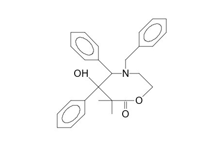 1-Benzyl-7-hydroxy-6,6-dimethyl-R-7,C-8-diphenyl-1-aza-4-oxa-cyclooctan-5-one