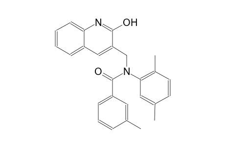 N-(2,5-dimethylphenyl)-N-[(2-hydroxy-3-quinolinyl)methyl]-3-methylbenzamide