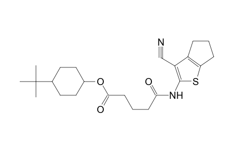 Pentanoic acid, 5-[(3-cyano-5,6-dihydro-4H-cyclopenta[b]thiophen-2-yl)amino]-5-oxo-, 4-(1,1-dimethylethyl)cyclohexyl ester