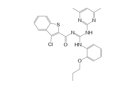 N''-[(E)-(3-chloro-1-benzothien-2-yl)(oxo)methyl]-N-(4,6-dimethyl-2-pyrimidinyl)-N'-(2-propoxyphenyl)guanidine