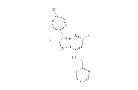 pyrazolo[1,5-a]pyrimidin-7-amine, 3-(4-chlorophenyl)-2-ethyl-5-methyl-N-(2-pyridinylmethyl)-