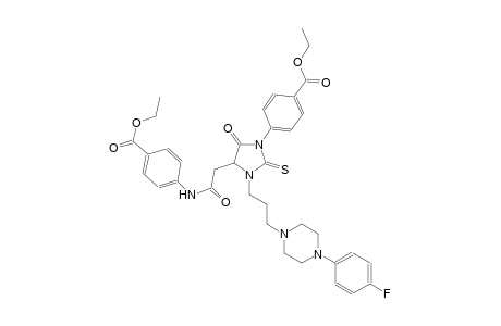 ethyl 4-(4-{2-[4-(ethoxycarbonyl)anilino]-2-oxoethyl}-3-{3-[4-(4-fluorophenyl)-1-piperazinyl]propyl}-5-oxo-2-thioxo-1-imidazolidinyl)benzoate