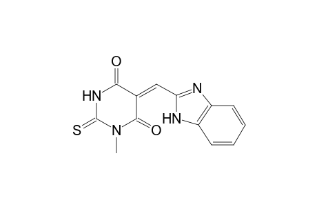 (5Z)-5-(1H-benzimidazol-2-ylmethylene)-1-methyl-2-thioxo-hexahydropyrimidine-4,6-dione