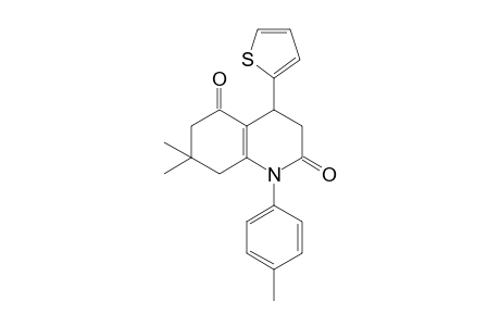 7,7-Dimethyl-1-(4-methylphenyl)-4-thiophen-2-yl-3,4,6,8-tetrahydroquinoline-2,5-dione